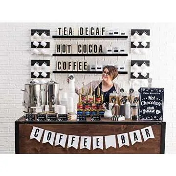 FaCraft Hot Chocolate Bar Kit Luxury Supplies -Sign Labels Tags,Table Cards,Spoons and Straws for Christmas Holiday New Year Party Supplies