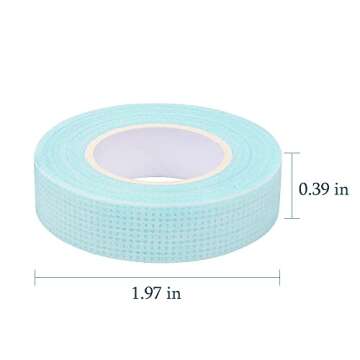 Mekupeu Non-Woven Fabric Blue Eyelash Extension Tape – Breathable Adhesive Tapes for Lashes (12 Ro...