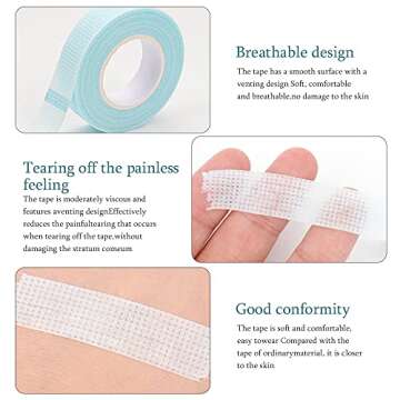 Mekupeu Blue Eyelash Tape - Breathable Adhesive for Extensions