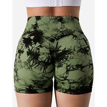 YEOREO Women Workout Shorts Seamless 3.6" Scrunch Design