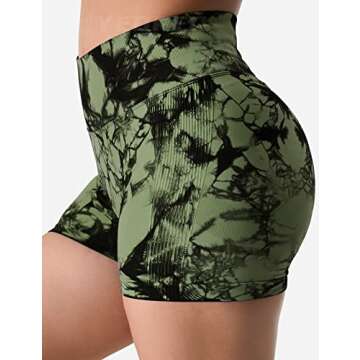 YEOREO Women Workout Shorts Seamless 3.6" Scrunch Design