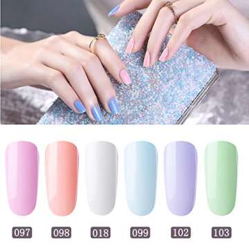 Perfect Summer Semi-permanent Gel Polish 6 Colors Gel Nail Soak Off UV LED Manicure Elegant Collecti...