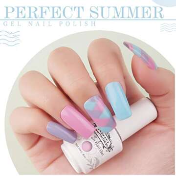 Perfect Summer Semi-permanent Gel Polish 6 Colors Gel Nail Soak Off UV LED Manicure Elegant Collection Nail Set 8ML 035