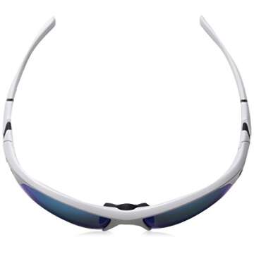 Under Armour Kid's Windup Sunglasses, Shiny White/Blue Multiflection Lens, 58 mm