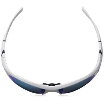 Under Armour Kid's Windup Sunglasses, Shiny White/Blue Multiflection Lens, 58 mm