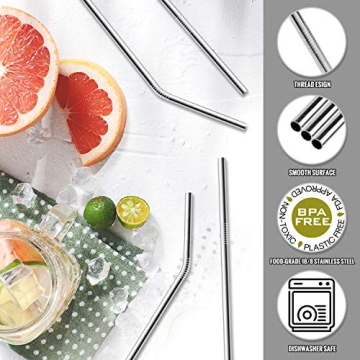 Hiware Reusable Stainless Steel Straws Eco-Friendly Pack