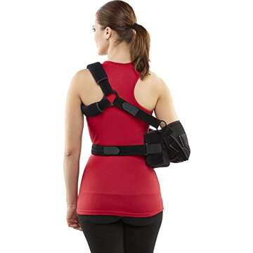 DonJoy UltraSling IV Shoulder Support Sling, Large (Packaging May Vary), Black