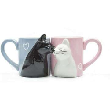 Kiss Cat Couple Mugs - Ideal Gift for Couples!