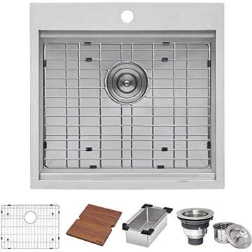 Ruvati 21x20 RV Workstation Sink Drop-in Stainless Steel