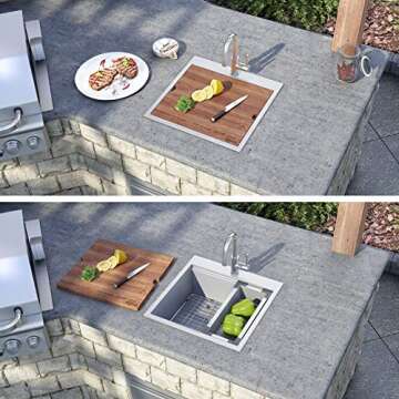 Ruvati 21x20 RV Workstation Sink Drop-in Stainless Steel