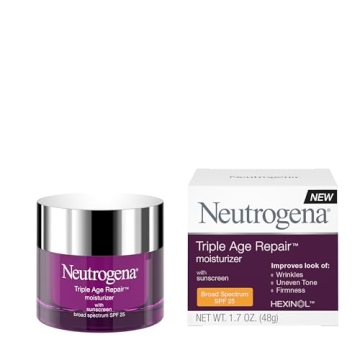 Neutrogena Triple Age Repair Anti-Aging Facial Moisturizer with SPF 25, Vitamin C, Glycerin & Shea B...