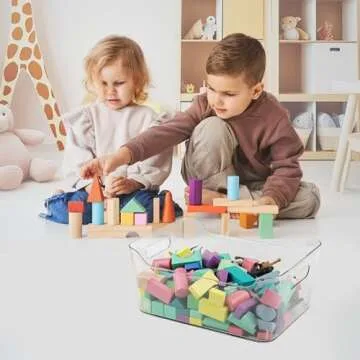 Tiawudi 6 Pack Plastic Storage Bins, X-Large Pantry Organizer, Clear Storage Containers and Organizer Bins, Multi-Use Bins for Home, Kitchen and Cabinet