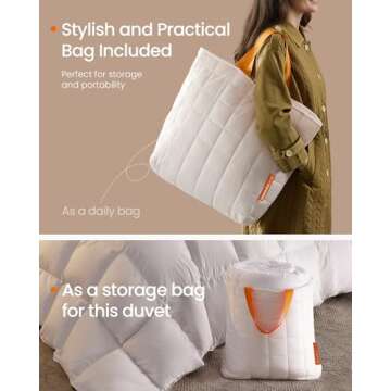 SONGMICS HOME Down Comforter, Down Duvet, Queen Size Duvet Insert, Feather Comforter with Corner Loops, 55 oz Filling, for All Seasons, Winter, Hotel, 90 x 90 Inches, Cloud White UTDC041W01