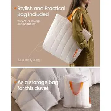 SONGMICS HOME Down Comforter, Down Duvet, Queen Size Duvet Insert, Feather Comforter with Corner Loops, 55 oz Filling, for All Seasons, Winter, Hotel, 90 x 90 Inches, Cloud White UTDC041W01