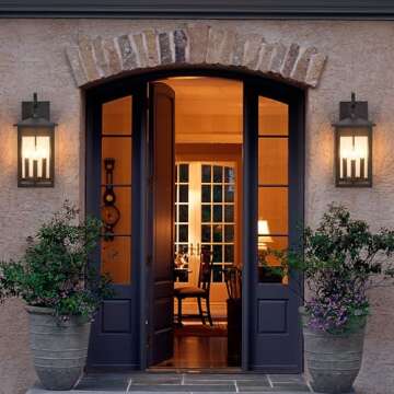 Tarentlight 3-Light 9 inches Wide 20.5 inches High Large Wall Lantern Light with Textured Black Finish and Clear Glass New Traditional Outdoor Wall Lights for a Porch, Patio, Garage, Barn, Foyer