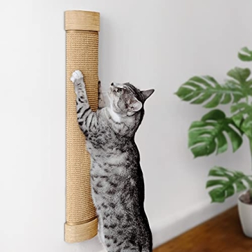 7 Ruby Road Wall Mounted Cat Scratching Post - Wall Mount Wooden Sisal Cat Scratcher & Vertical Scra...