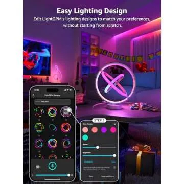 Lepro TB1 AI Smart Table Lamp, RGB+IC Addressable LED Lamp Alexa Google Enabled, APP Control Color Changing Modern Lamp No Remote, Christmas Gift Ideas, AI Generated Lighting LLM, 2.4 GHz WiFi