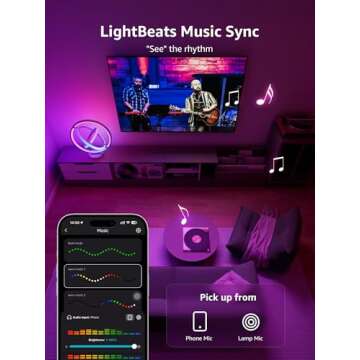 Lepro TB1 AI Smart Table Lamp, RGB+IC Addressable LED Lamp Alexa Google Enabled, APP Control Color Changing Modern Lamp No Remote, Christmas Gift Ideas, AI Generated Lighting LLM, 2.4 GHz WiFi