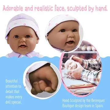 JC Toys Hispanic 16-inch Medium Soft Body Baby Doll La Baby | Washable |Removable Purple Outfit w/Hat and Pacifier | for Children 12 Months +, Hispanic-Purple