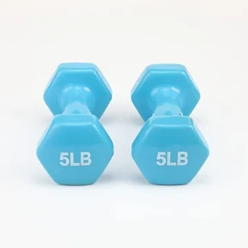 Amazon Basics 5 lb Vinyl Coated Dumbbell Hand Weights Pair