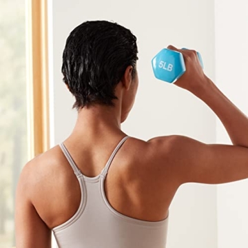 Amazon Basics 5 lb Vinyl Coated Dumbbell Hand Weights Pair