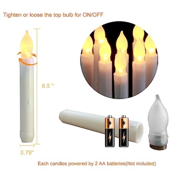 Amagic 12-Pack LED Taper Candles for Magical Decor