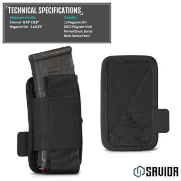 Savior Tactical Rifle Mag Pouch for 5.56mm 7.62mm Mags