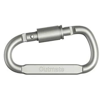 Outmate Premium Aluminum D-Ring Locking Carabiners (Pack of 6) - Lightweight & Durable for Hiking, Camping, Keychains, Dog Leashes & More - NOT for Climbing