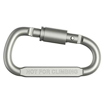 Outmate Premium Aluminum D-Ring Locking Carabiners (Pack of 6) - Lightweight & Durable for Hiking, Camping, Keychains, Dog Leashes & More - NOT for Climbing