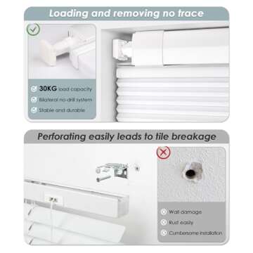 LazBlinds No Tools No Drill Cordless Cellular Shades, Top Down Bottom Up (TDBU) Honeycomb Shades for...