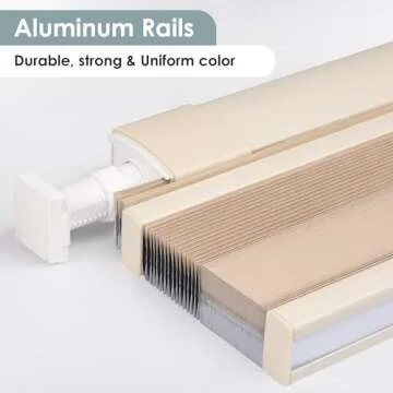 LazBlinds No Tools No Drill Cordless Cellular Shades, Top Down Bottom Up (TDBU) Honeycomb Shades for Home, Blackout Light Blocking Thermal Insulation Blinds for Windows, 21" W x 48" H, Beige