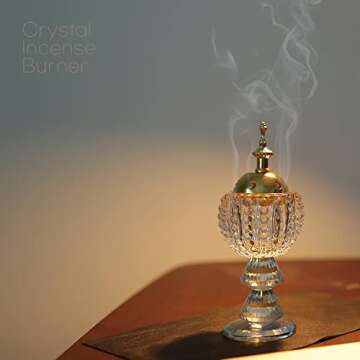 DANAWA Attractive Bakhoor Burner, Resin Burner, Meditation, Aromatherapy, Ramadan Decoration, Crysta...