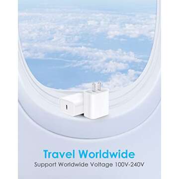 USB C Charger Block 20W-Type C Power Adapter for IP 16/16 Pro/16 Plus/16 Pro Max /15/15 Pro/15 Plus/15 Pro Max/14/13/12/11/SE/XR/8, i Pad Pro/Mini, Galaxy, Pixel 4/3 and More [2-Pack]