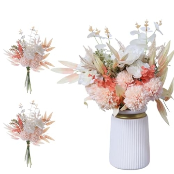 cn-Knight 2pcs Boho Style Artificial Flower Bouquets,17 Inch Bohemian Style Fall Flower Wedding Bouq...