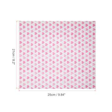 HARFINGTON 100pcs Square Heart Pattern Wax Paper Sheets 9.84" x 8.46" Oil-absorbing Dry Food Wrappin...