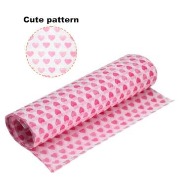 HARFINGTON 100pcs Square Heart Pattern Wax Paper Sheets 9.84" x 8.46" Oil-absorbing Dry Food Wrapping Paper for Sandwich Baking Paper Liners Picnic Basket Bread Hamburger Wrap Kitchen, Red
