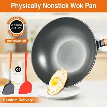 Anyfish 13-Inch Carbon Steel Wok - Nonstick & Versatile
