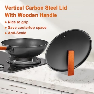 Anyfish 13-Inch Carbon Steel Wok - Nonstick & Versatile