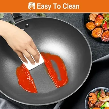 Anyfish 13-Inch Carbon Steel Wok - Nonstick & Versatile