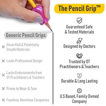 The Pencil Grip Neon Grippers 6-Pack, Pencil Grips for Kids Handwriting, Ergonomic Pen Holder for Ri...