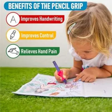 The Pencil Grip Neon Grippers 6-Pack, Pencil Grips for Kids Handwriting, Ergonomic Pen Holder for Righties & Lefties, Writing Practice for Kids, Toddlers, Adults, Writing Tool with Finger Cushion