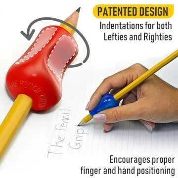 The Pencil Grip Neon Grippers 6-Pack, Pencil Grips for Kids Handwriting, Ergonomic Pen Holder for Righties & Lefties, Writing Practice for Kids, Toddlers, Adults, Writing Tool with Finger Cushion
