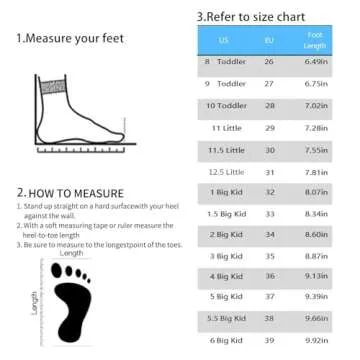 YOLARK Boys Girls Sneakers for Kids Non-Slip Tennis Shoes Fashion Lightweight Breathable Running Spo...