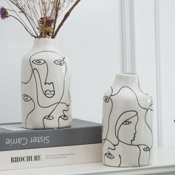 Kimdio Modern Abstract Ceramic Vase for Chic Home Decor