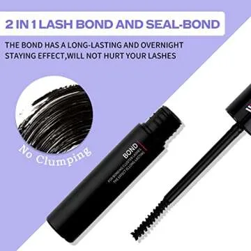 Lash Bond and Seal for Eyelash Cluster: 2 in 1 Glue for Individual Lash Extensions, Strong Hold, for Personal Makeup Use at Home, 5ml-Bond, 5ml-Seal