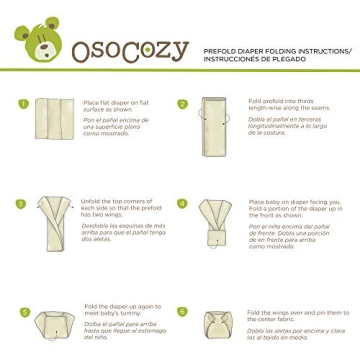OsoCozy Unbleached Prefold Diapers 6 Pack for Babies