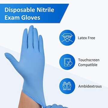 Schneider Nitrile Exam Gloves, 4mil, Blue, Small 1000-ct Case, Disposable Latex-Free, Medical & Clea...