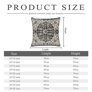 Vibrant Black White Grey Boho Pillow Covers 18x18 Set of 2