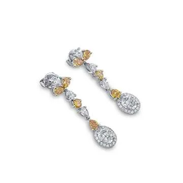 Natural Real Classic Yellow & White Diamond 2.93 Carat Mix Shapes EG Lab Certified Set In 18k White Gold By Astteria Adjustable and Resizable Fine Jewelry Gift for her Rare Unique