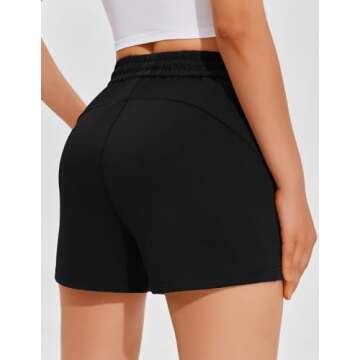 PINSPARK Sweat Shorts Women Comfy Lounge Summer Short for Athletic Workout Running Pockets Drawstrin...
